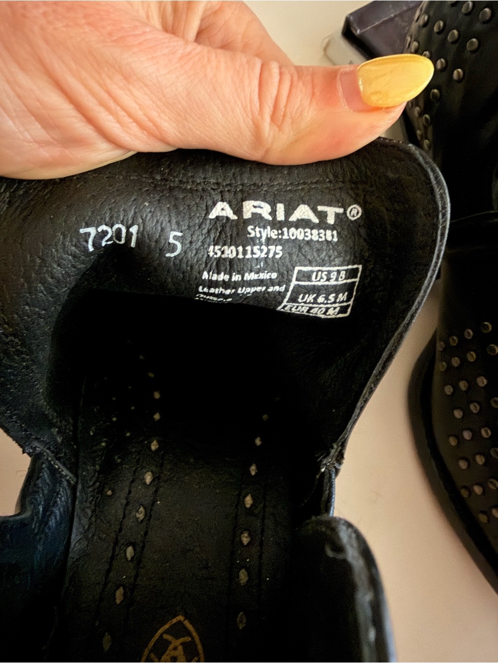 Ariat Black Leather Studded Ankle Booties Dixon Studs Western Boot View 4